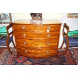 GEORGE III PERIOD MAHOGANY BOW FRONT CHEST