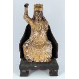 18TH-CENTURY CHINESE CARVED GILTWOOD FIGURE