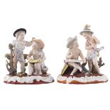 PAIR OF AUGUSTUS REX PORCELAIN GROUPS