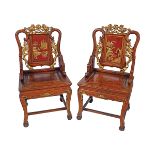 PAIR CHINESE QING PERIOD CEREMONIAL HALL CHAIRS