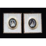 PAIR OF 19TH-CENTURY OVAL PORTRAIT MINIATURES