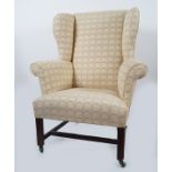 GEORGIAN MAHOGANY & UPHOLSTERED ARMCHAIR