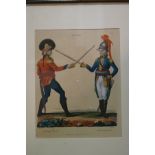 SET OF FOUR GEORGE III FENCING THEMED ENGRAVINGS