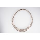 SILVER GREEK KEY PATTERN NECKLACE