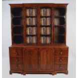 PAIR OF EDWARDIAN MAHOGANY BREAKFRONT BOOKCASES