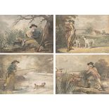 SET OF FOUR EARLY 19TH-CENTURY HUNTING PRINTS