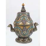 LARGE 19TH-CENTURY ISLAMIC POLYCHROME URN & COVER