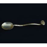 CHINESE QING PERIOD GILT RUYI SHAPED SPOON