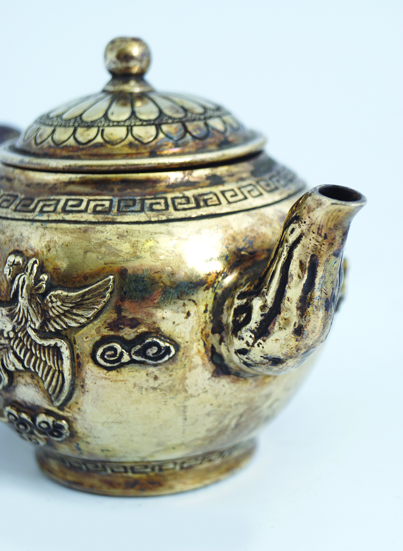 CHINESE QING PERIOD SILVER DRAGON TEAPOT - Image 3 of 6