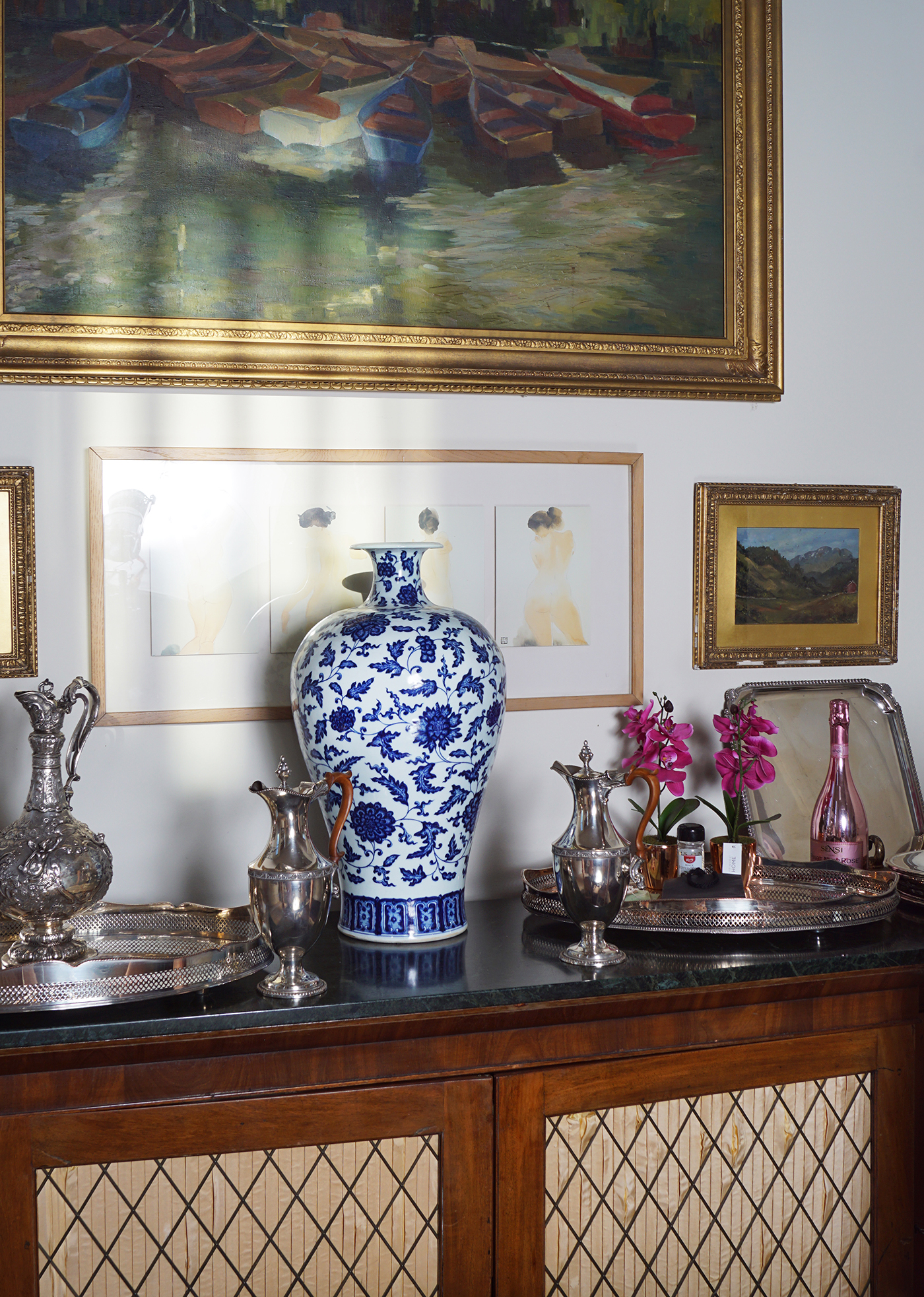 CHINESE QING PERIOD MEIPING BLUE & WHITE VASE - Image 7 of 7