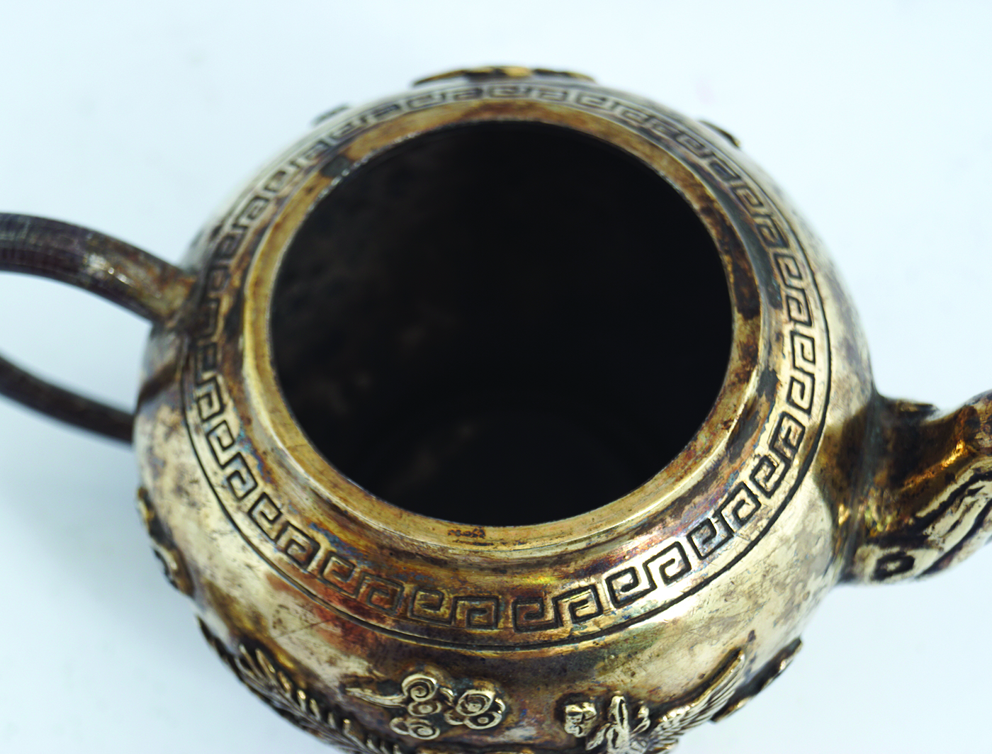 CHINESE QING PERIOD SILVER DRAGON TEAPOT - Image 5 of 6