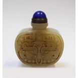 CHINESE QING PERIOD JADE SNUFF BOTTLE