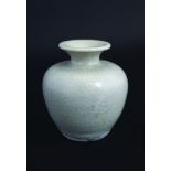 MINIATURE EARLY CHINESE CREAM CRACKLE GLAZED VASE