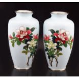 PAIR OF SILVER MOUNTED JAPANESE CLOISONNÉ VASES