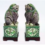 PAIR OF CHINESE FAMILLE VERTE FOO DOGSS