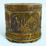 CHINESE QING PERIOD GILT BRONZE CENSER