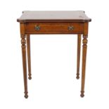 PAIR REGENCY STYLE WALNUT LAMP TABLES