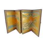 TWO JAPANESE PAINTED LACQUER TABLE SCREENS