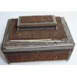 ANGLO INDIAN HARDWOOD & IVORY INLAID VANITY BOX