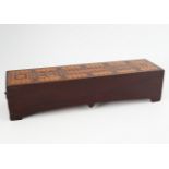 MAHOGANY AND SATIN WOOD CRIBBAGE CHEST