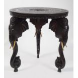 19TH-CENTURY CARVED ANGLO-INDIAN LOW TABLE