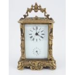 LARGE FRENCH REPEATER BRASS CARRIAGE CLOCK