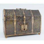 19TH-CENTURY GILT BRONZE MEDIEVAL STYLE CASKET