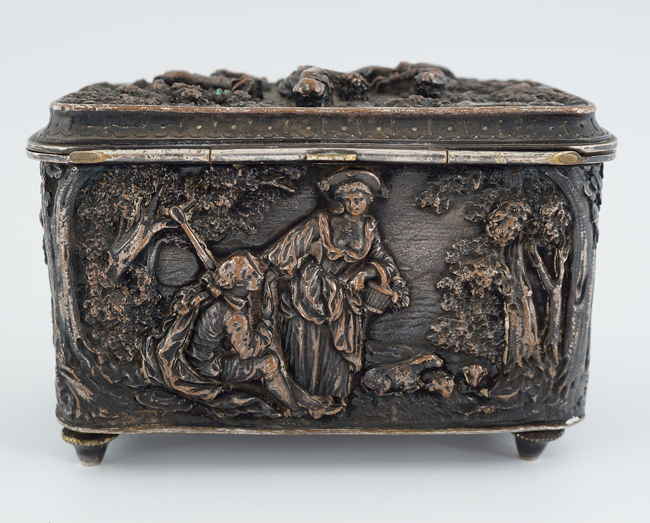 19TH-CENTURY PLATED JEWELLERY BOX - Image 5 of 10