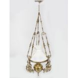 19TH-CENTURY BRASS HANGING LAMP