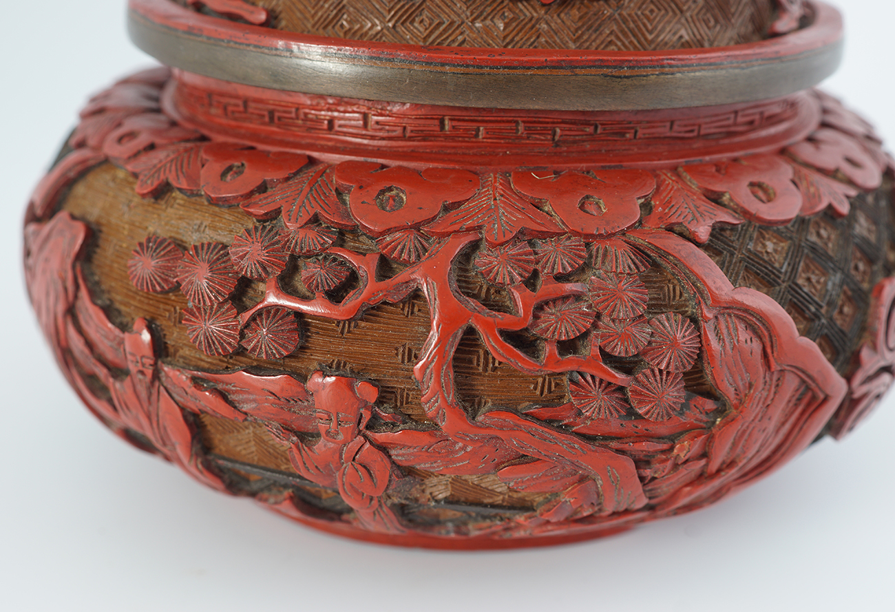 QING CINNABAR LACQUER CIRCULAR 'BOYS' BOX - Image 4 of 7