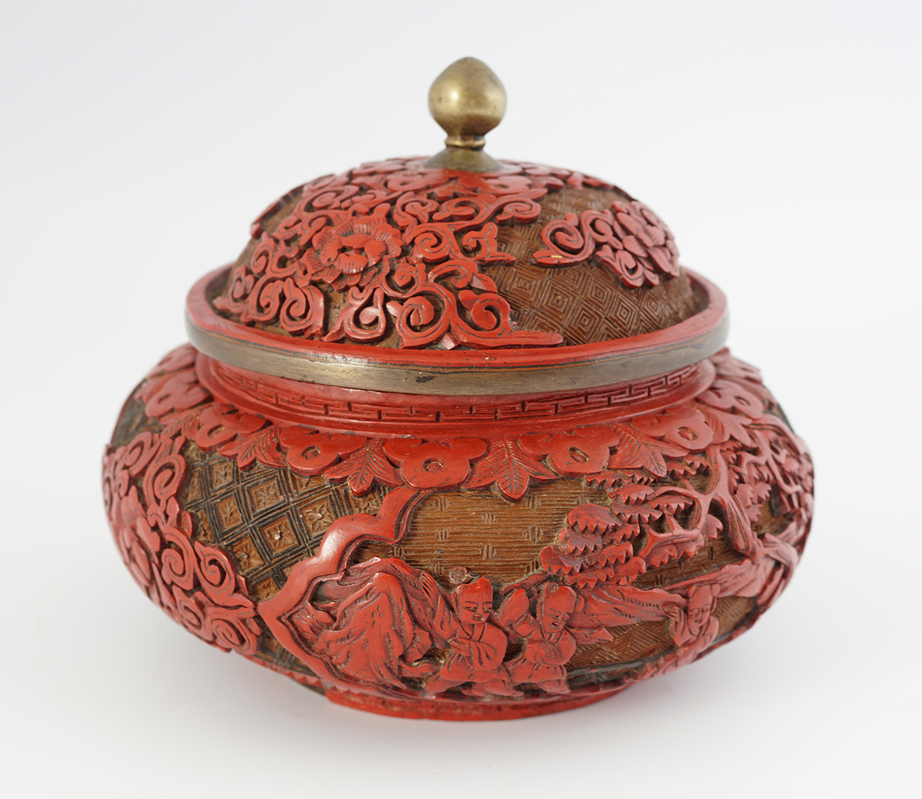 QING CINNABAR LACQUER CIRCULAR 'BOYS' BOX - Image 3 of 7