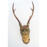 ORIENTAL CEREMONIAL PAPIER MACHE MASK