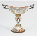 SILVER GILT VIENNESE ENAMELLED STEMMED CUP