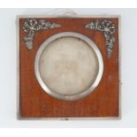 SILVER MOUNTED MAHOGANY PHOTO FRAME