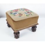 EDWARDIAN UPHOLSTERED FOOT STOOL