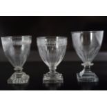 GROUP OF THREE 18TH-CENTURY WINE GLASSES