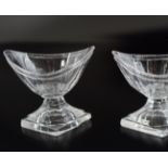 PAIR GEORGE III IRISH GLASS SALTS