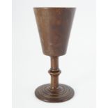 FOLDING TURNED WOOD TRAVELLING CHALICE