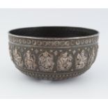 EARLY INDIAN BRONZE AND SILVER CEREMONIAL BOWL