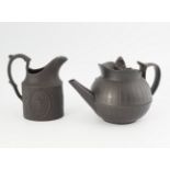 EARLY 19TH-CENTURY ENGLISH JASPERWARE TEA POT