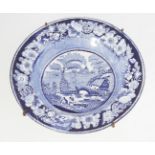 PAIR OF BLUE AND WHITE TRANSFER PLATES