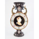 CONTINENTAL MAJOLICA MOON FLASK