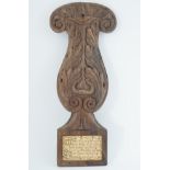 MID-19TH-CENTURY CARVED ROSEWOOD PLAQUE