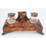 REGENCY TORTOISESHELL PEN AND INK STAND