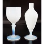 ART GLASS VASE AND GOBLET