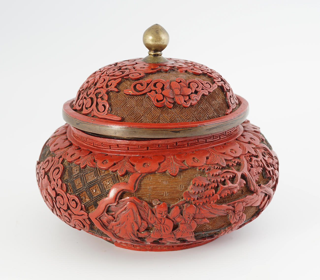 QING CINNABAR LACQUER CIRCULAR 'BOYS' BOX