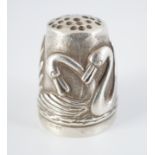 TWO 19TH-CENTURY SILVER THIMBLES