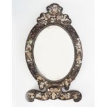 PAIR OF EBONY AND MOTHER O'PEARL MIRRORS