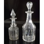 TWO GEORGIAN GLASS DECANTERS