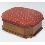 MAHOGANY AND CHEQUERED INLAID FOOT STOOL